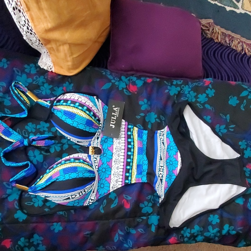 One piece jewel swim suit